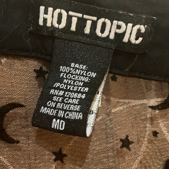 HOT TOPIC Black sheer flocked moon and stars dress - Picture 3 of 6